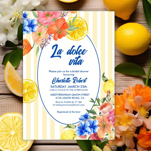 La dolce vita Italian Lemon Summer Brautparty Einladung (Von Creator hochgeladen)