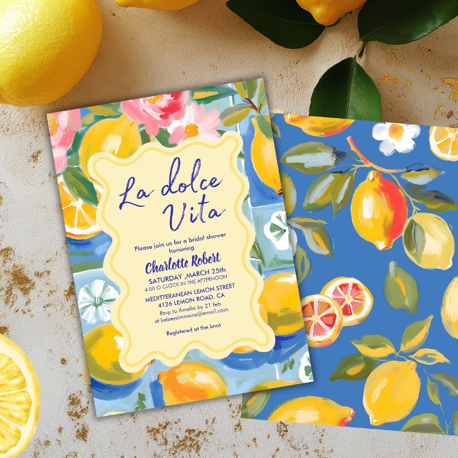 La dolce vita Italian Lemon Summer Brautparty Einladung (Von Creator hochgeladen)