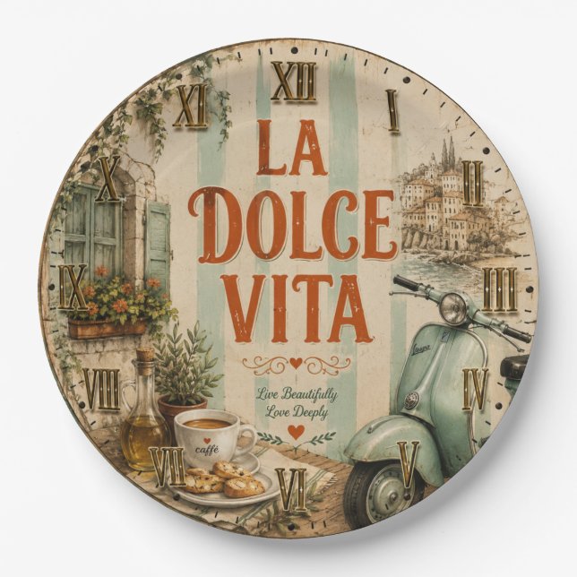 La Dolce Vita Italian Pappteller (Vorderseite)