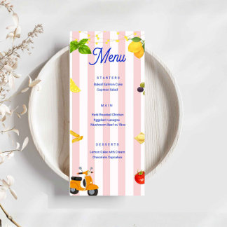 La Dolce Vita Italian Party Menükarte