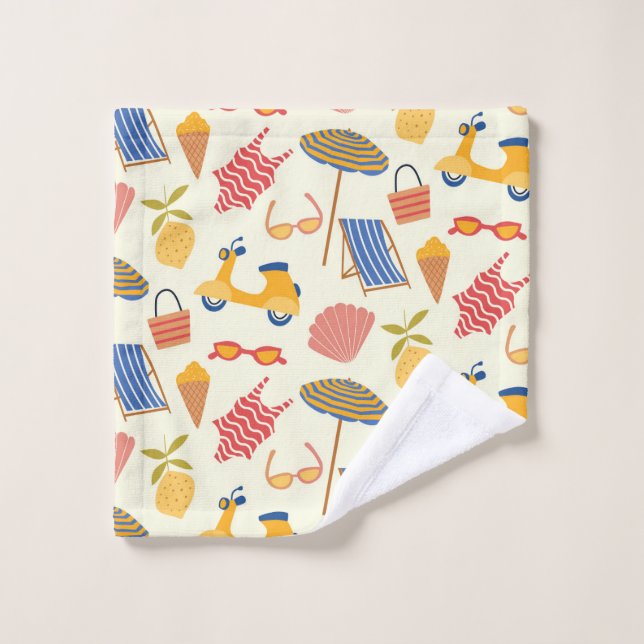 La dolce Vita Italian summer beach Pattern  Badhandtuch Set (Waschlappen)