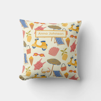 La dolce Vita Italian summer beach Pattern custom  Kissen