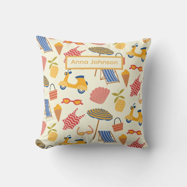 La dolce Vita Italian summer beach Pattern custom  Kissen (Vorderseite)