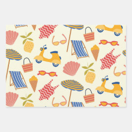 La dolce Vita Italian summer beach Pattern  Geschenkpapier Set