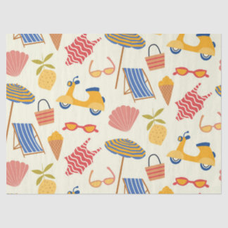 La dolce Vita Italian summer beach Pattern  Seidenpapier