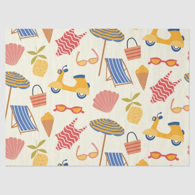 La dolce Vita Italian summer beach Pattern  Seidenpapier (Vorderseite)