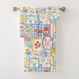 La Dolce Vita Italian Summer Lemon Mediterranean Badhandtuch Set