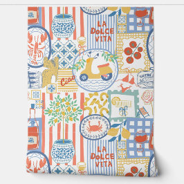 La Dolce Vita Italian Summer Lemons Mediterranean Tapete