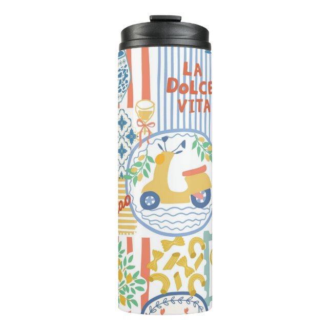 La Dolce Vita Italian Summer Lemons Mediterranean  Thermosbecher (Vorderseite)