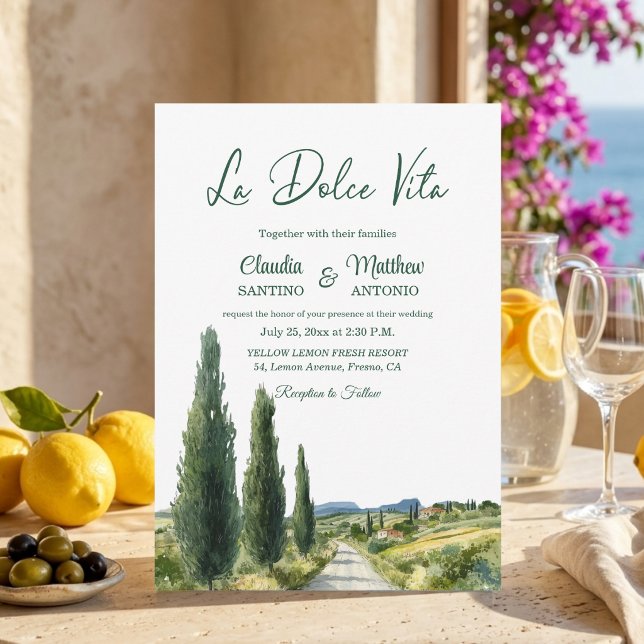 La Dolce Vita Italian View Elegant Wedding  Einladung (Von Creator hochgeladen)