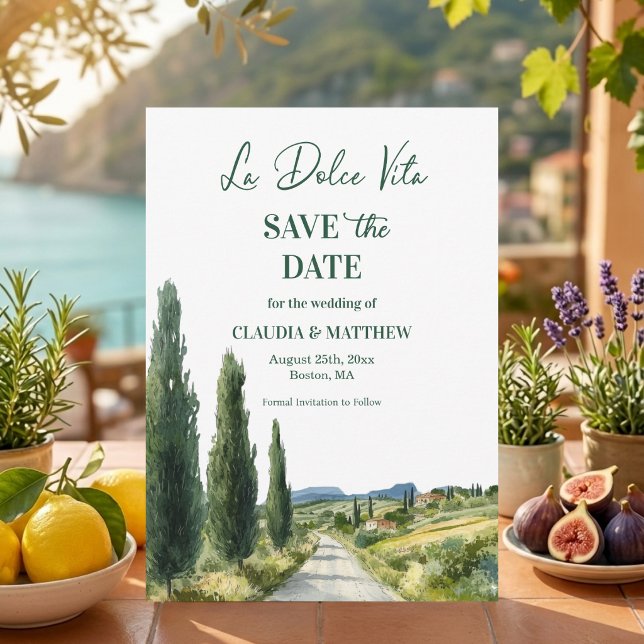 La Dolce Vita Italian View Elegant Wedding Save The Date (Von Creator hochgeladen)