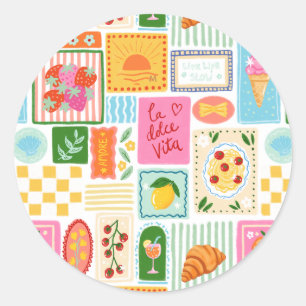 La Dolce Vita Italienisch Französisch Personalisie Runder Aufkleber