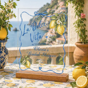 La Dolce Vita Italienische Brautparty Willkommen Acrylschild