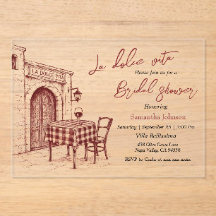 La dolce vita italienische Skizze Junggesellinnena Acryleinladungen