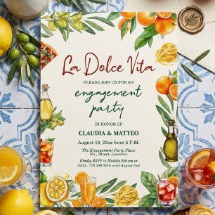 La Dolce Vita Italienische Zitrus-Verlobungsfeier Einladung