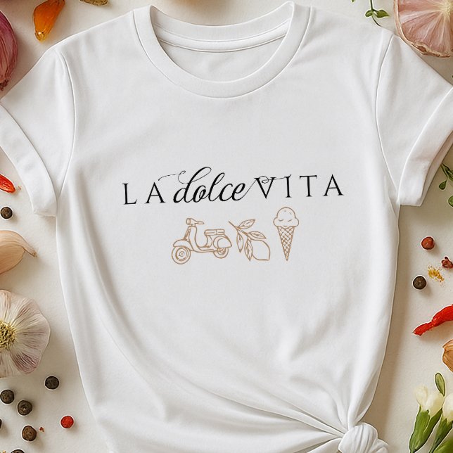 La Dolce Vita Italienischer Sommerküstenreisestil T-Shirt (Von Creator hochgeladen)