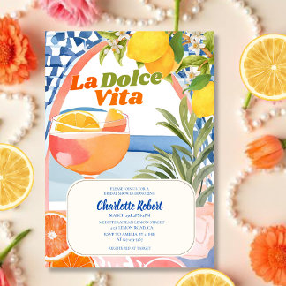 La dolce vita Italienischer Zitronen-Sommer-Jungge Einladung