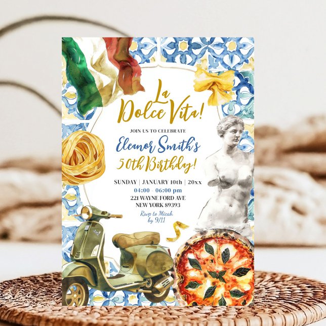 La Dolce Vita Italienisches Abendessen Thema Erwac Einladung (Von Creator hochgeladen)