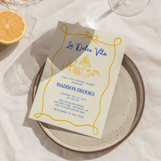 La Dolce Vita Italienisches Brautparty Einladung (Von Creator hochgeladen)