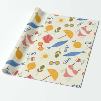 La Dolce Vita Italienisches Sommer-Strand-Essensmu Geschenkpapier