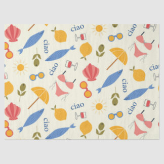 La Dolce Vita Italienisches Sommer Strand Food Mus Seidenpapier