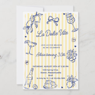 La Dolce Vita (jedes Alter) Geburtstagsparty Einladung