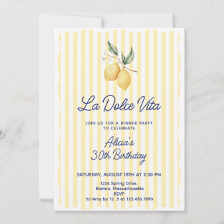 La Dolce Vita (jedes Alter) Geburtstagsparty Einladung