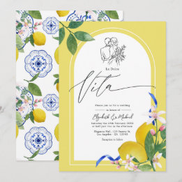 "La Dolce Vita" Lemon and Tile Italian Wedding Einladung