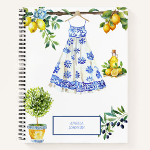 La Dolce Vita Lemon Blue Italien Notizbuch