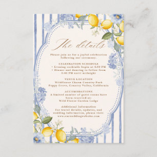 La Dolce Vita Lemon Citrus Hochzeitsdetails Begleitkarte