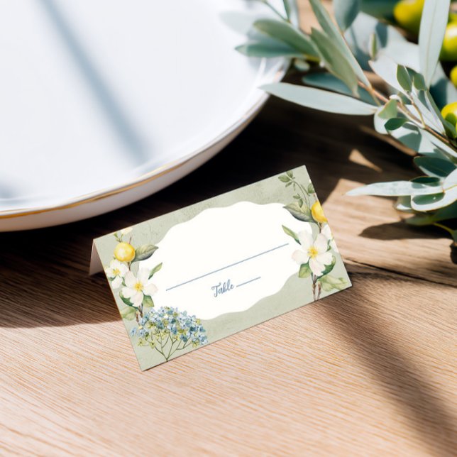 La Dolce Vita Lemon Floral geflochtene Platzkarte (Floral place cards that guide guests and add charm to your wedding reception.)