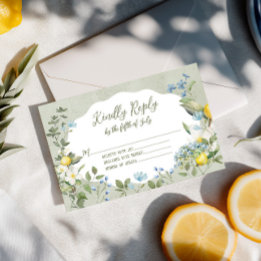 La Dolce Vita Lemon Floral Response Card RSVP Karte