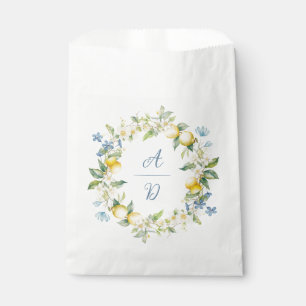 La Dolce Vita Lemon Floral Wreath Favor Bag Geschenktütchen