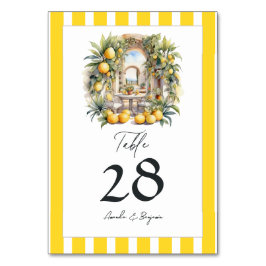 "La Dolce Vita" Lemon Grove Italienische Hochzeit Tischnummer