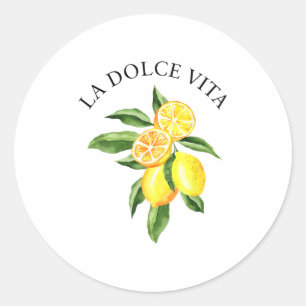 La Dolce Vita Lemon Italienischer Sommer Limoncell Runder Aufkleber