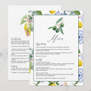 La Dolce Vita Lemon & Olive Mediterrane Hochzeit Menükarte