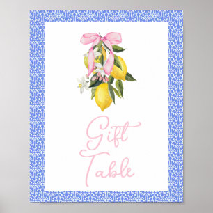 La Dolce Vita Lemon Pink Bow Babydusche Geschenke Poster