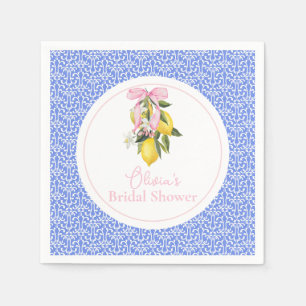 La Dolce Vita Lemon Pink Bow Brautparty Serviette