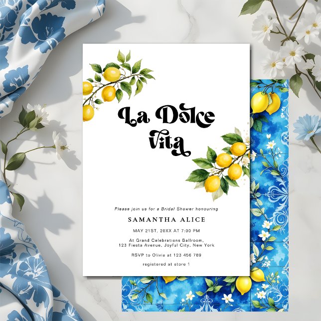La Dolce Vita Lemon Theme Italienisches Brautparty Einladung (Von Creator hochgeladen)