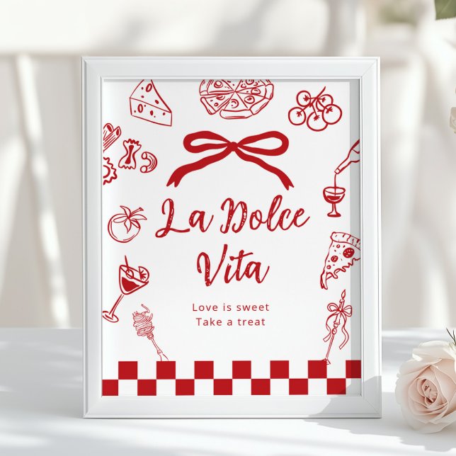 La Dolce Vita Love is sweet Italian Bridal Shower Poster (Von Creator hochgeladen)