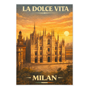 La Dolce Vita - Mailand Vintage Reiseplakat Fotodruck