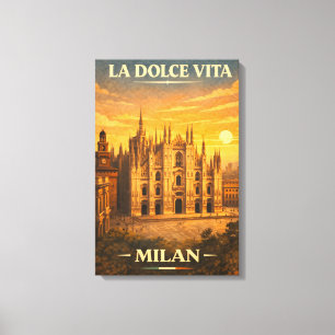 La Dolce Vita - Mailand Vintage Reiseplakat Leinwanddruck