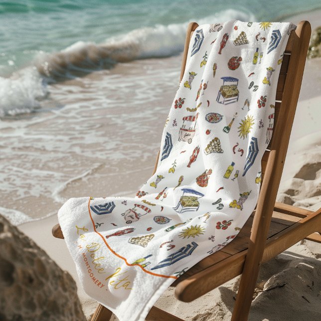 La Dolce Vita Meditera Italienisch | Monogramm Strandtuch (Von Creator hochgeladen)