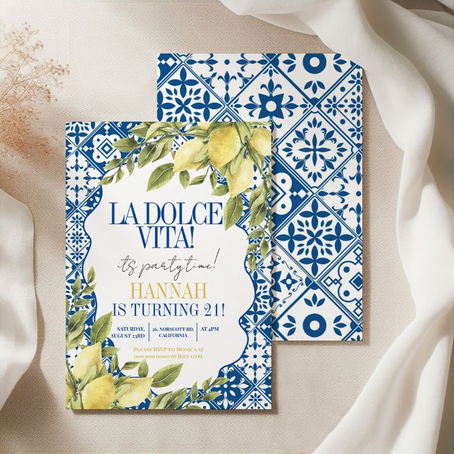 La Dolce Vita Meditera Italienischer Lemon Geburts Einladung (Von Creator hochgeladen)