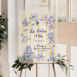 La Dolce Vita Mediterranean Bridal Shower Welcome Acrylschild