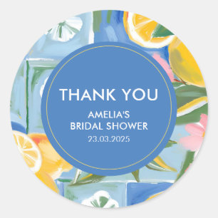 La dolce vita mediterraner Sommer Brautparty Runder Aufkleber