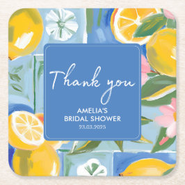 La dolce vita mediterranes sommerliches Brautparty Rechteckiger Pappuntersetzer