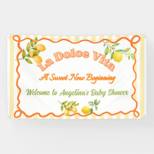 La Dolce Vita Neuer Anfang Lemon Baby Shower Banner