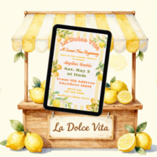 La Dolce Vita Neuer Anfang Lemon Baby Shower Einladung
