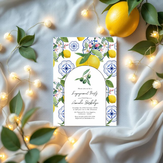 "La Dolce Vita" Partnerschaftspartei für den Mitte Einladung ("La Dolce Vita" Mediterranean Engagement Party Invitation)